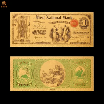 1875 Amerikos Kolekcionuojamų Aukso Banknotų $1 Doleris 24k Aukso 999999 Pinigų Banknotų Su COA Rėmelį